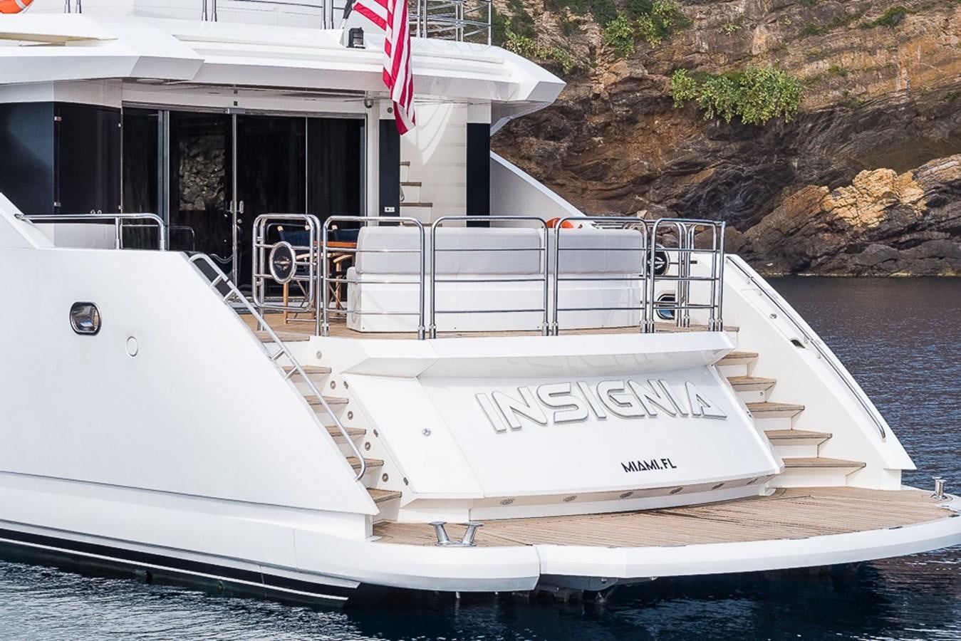 a boat on the water aboard INSIGNIA Yacht for Sale