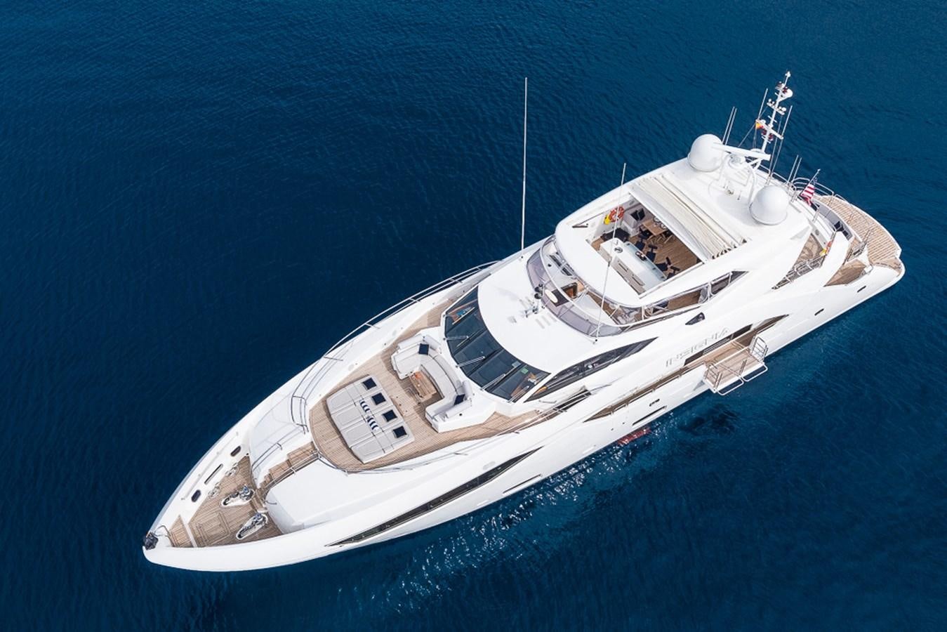 a high angle view of a boat aboard INSIGNIA Yacht for Sale