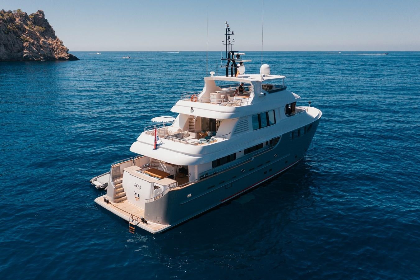 a boat in the water aboard SEAL Yacht for Sale