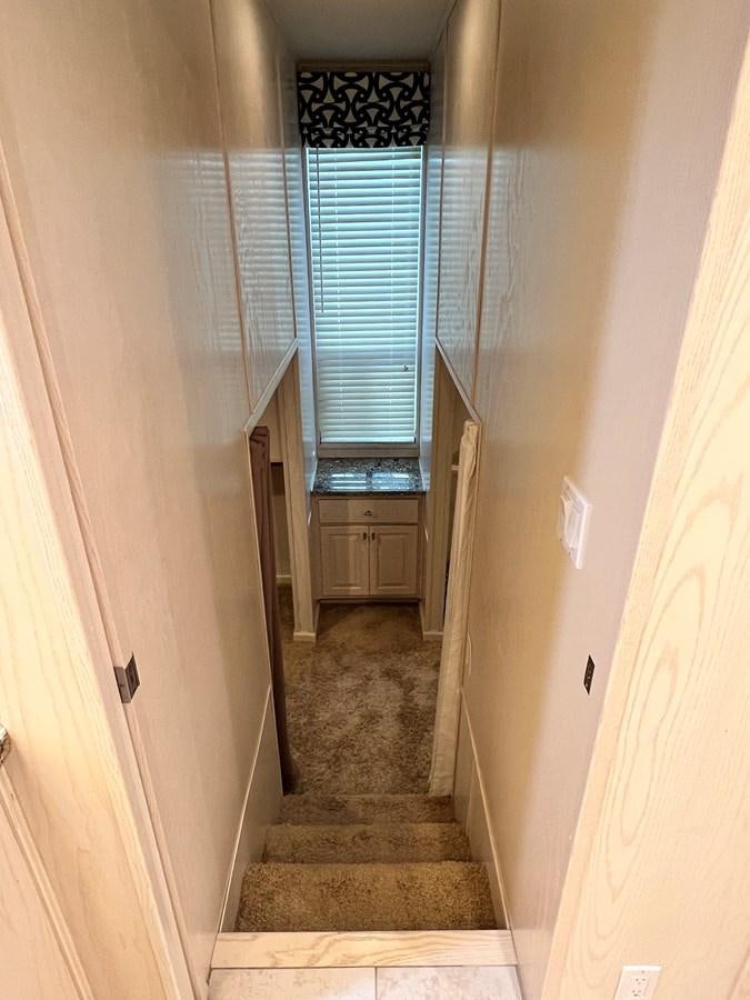 a hallway with a staircase aboard 2010/1995 STARDUST 20 X 95WB NLST Yacht for Sale