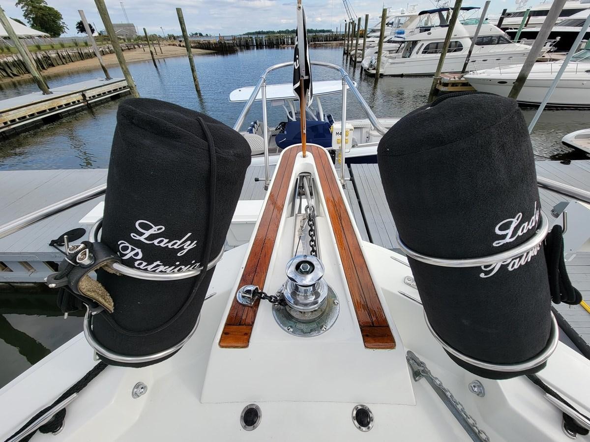 a boat with a hat on it aboard LADY PATRICIA Yacht for Sale