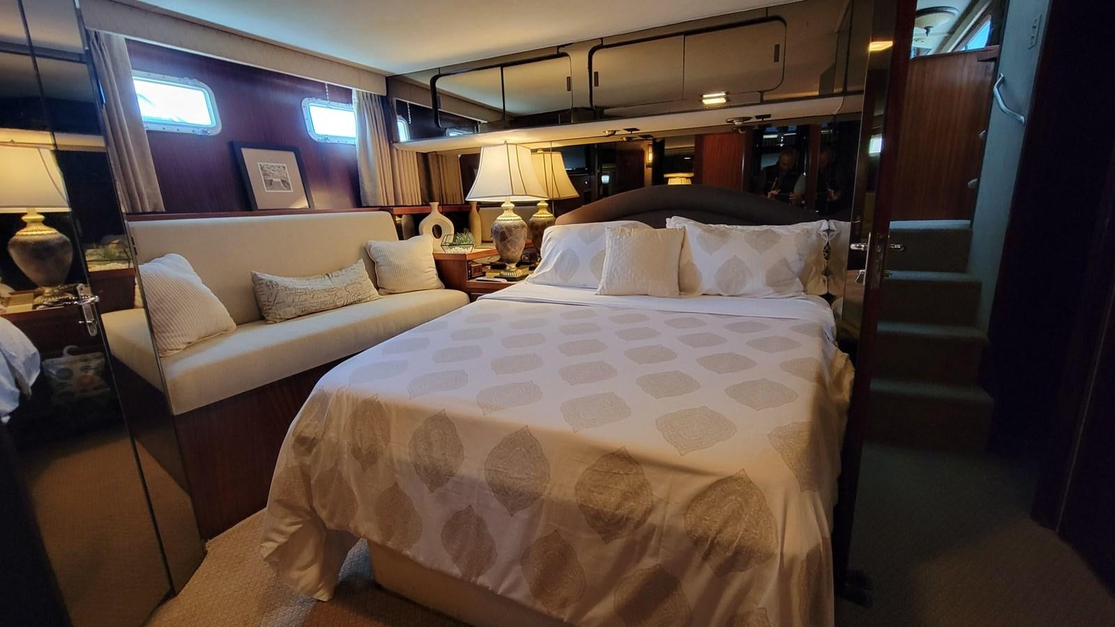 a couple of beds in a hotel room aboard LADY PATRICIA Yacht for Sale