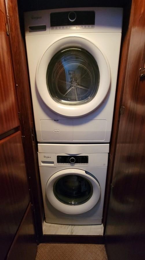 a washing machine in a closet aboard LADY PATRICIA Yacht for Sale