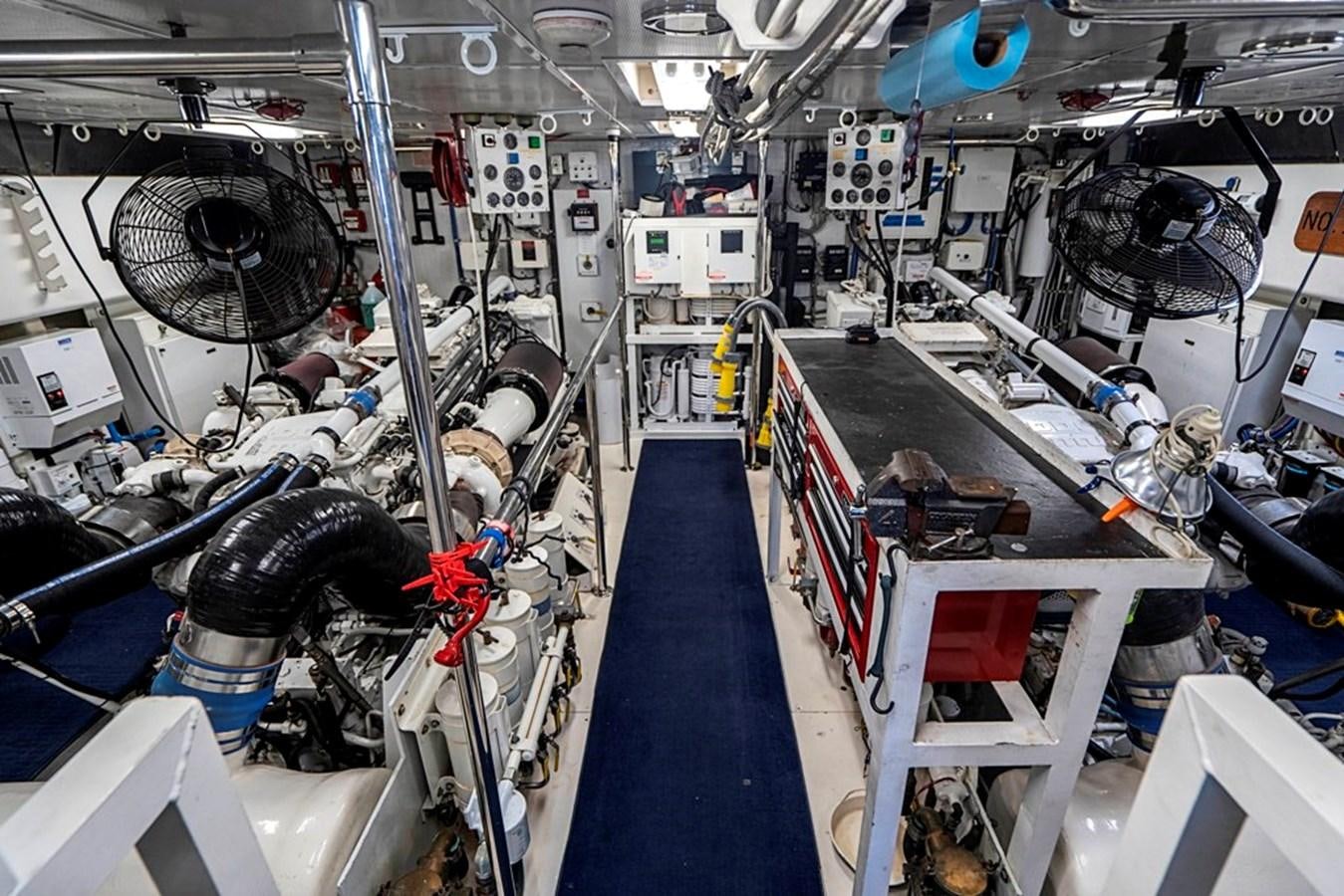 a room with machinery aboard PURA VIDA Yacht for Sale