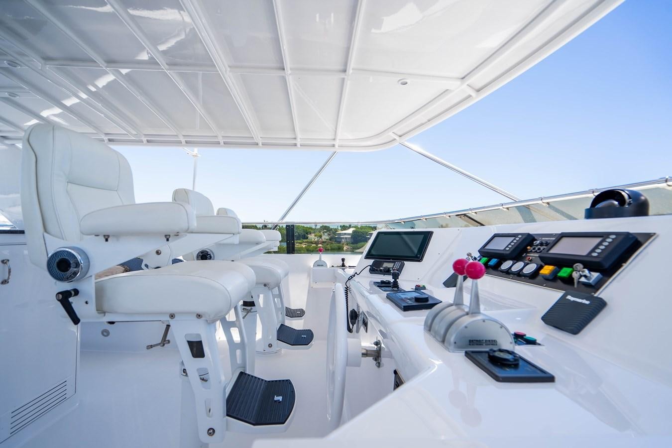 inside of a white space ship aboard PURA VIDA Yacht for Sale