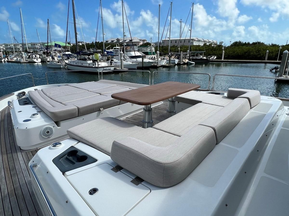 a boat in the water aboard SIRENA 64 FLYBRIDGE Yacht for Sale