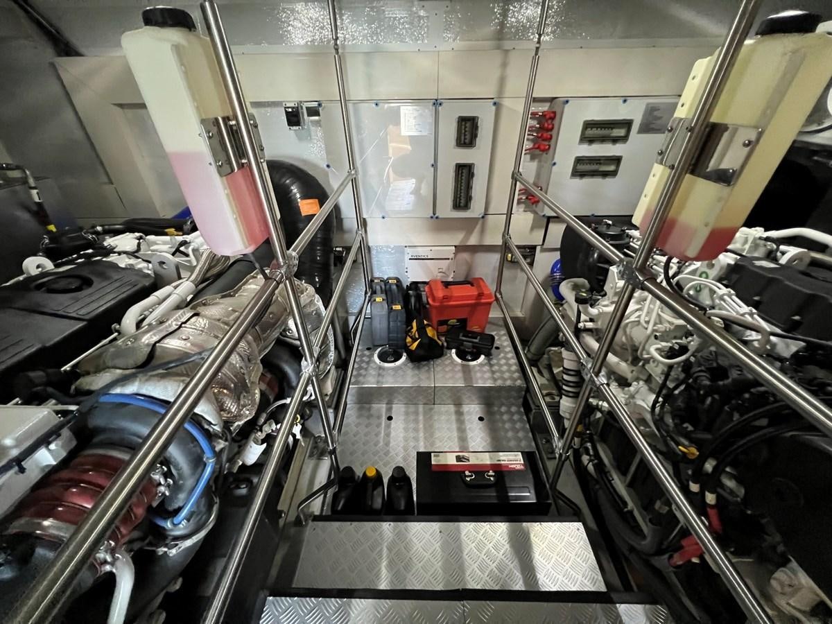 a large room with machinery aboard SIRENA 64 FLYBRIDGE Yacht for Sale