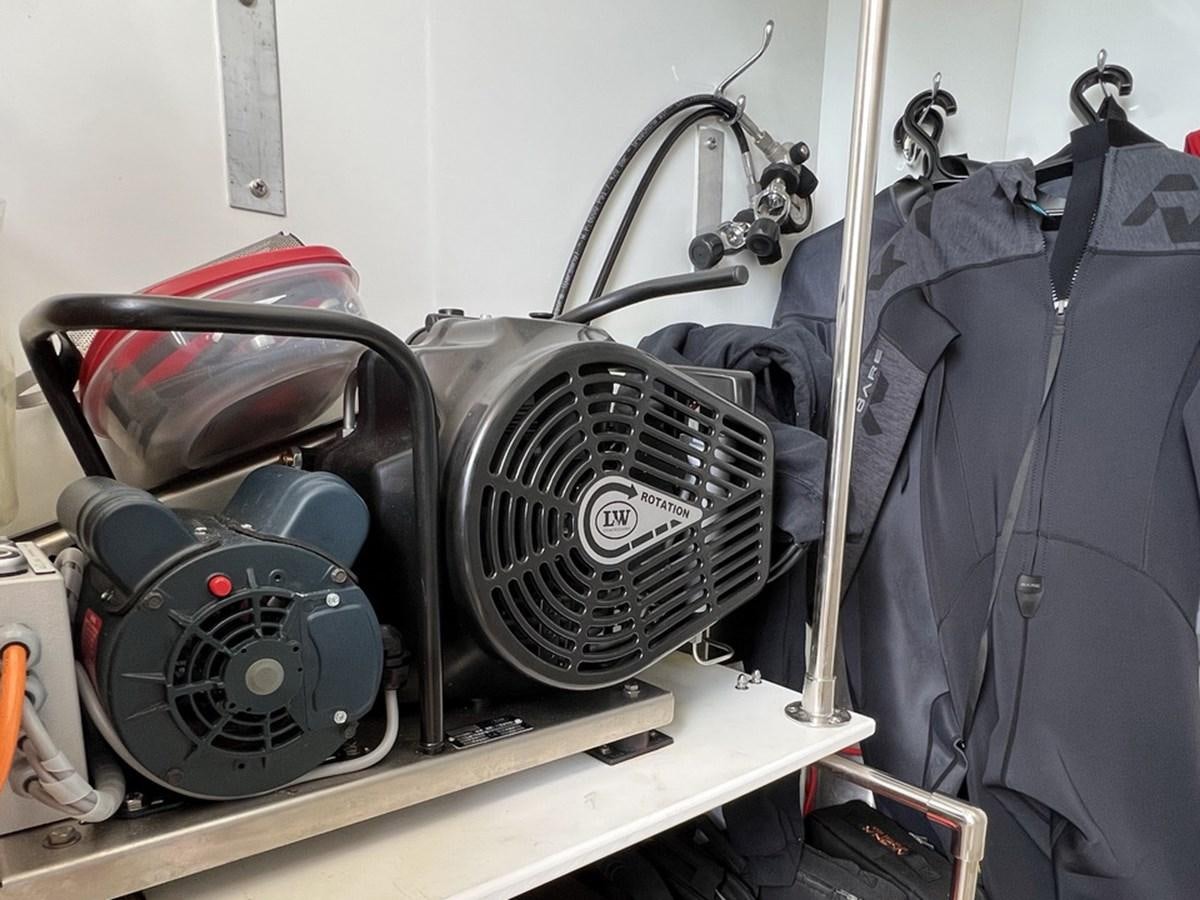 a car with a fan aboard SIRENA 64 FLYBRIDGE Yacht for Sale