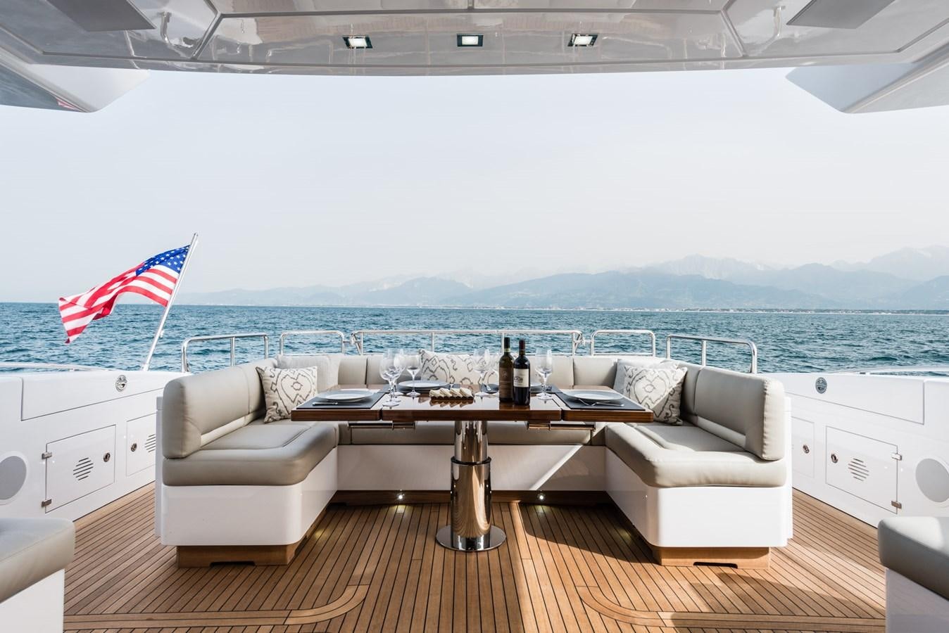 a living room with a large window aboard MINE SET Yacht for Sale