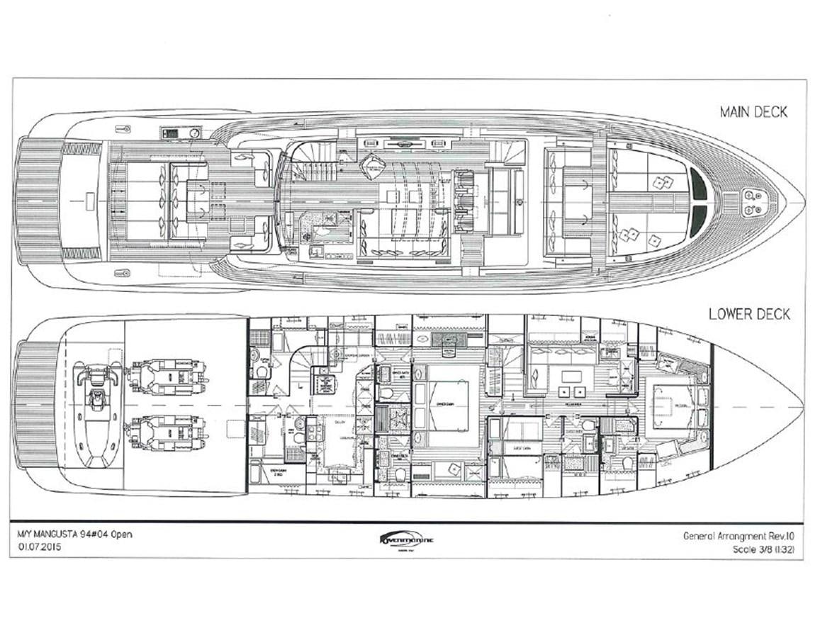 diagram, engineering drawing aboard MINE SET Yacht for Sale