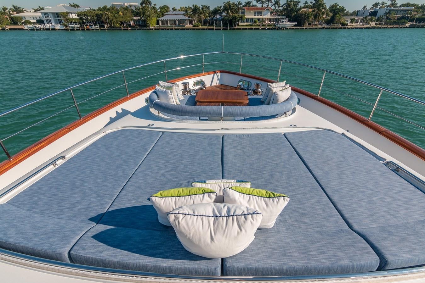 a boat on a water body aboard PRIMA MEA Yacht for Sale