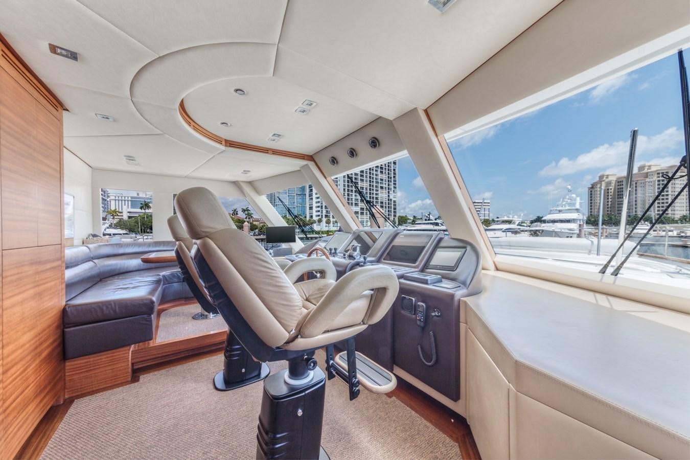 inside of a car aboard PRIMA MEA Yacht for Sale