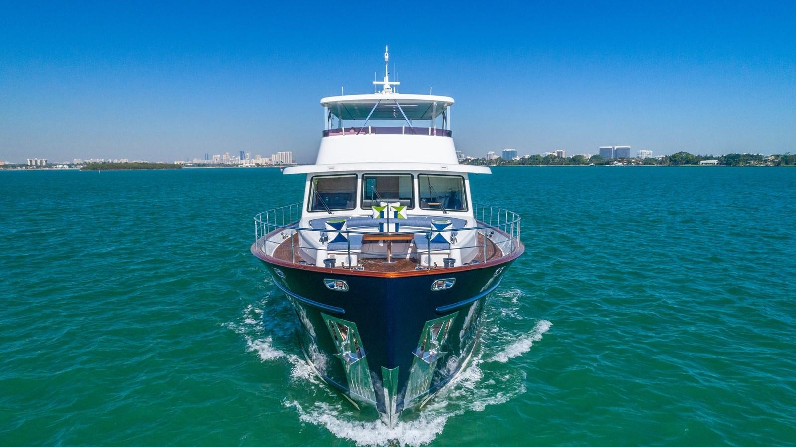 a boat on the water aboard PRIMA MEA Yacht for Sale