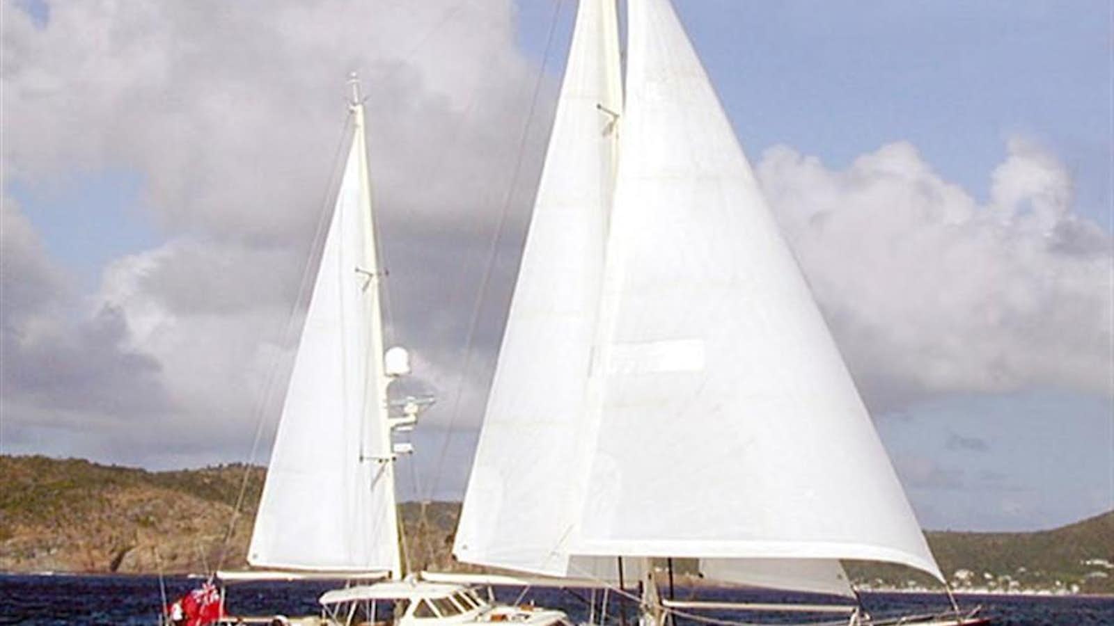 a sailboat on the water aboard AURASTEL Yacht for Sale