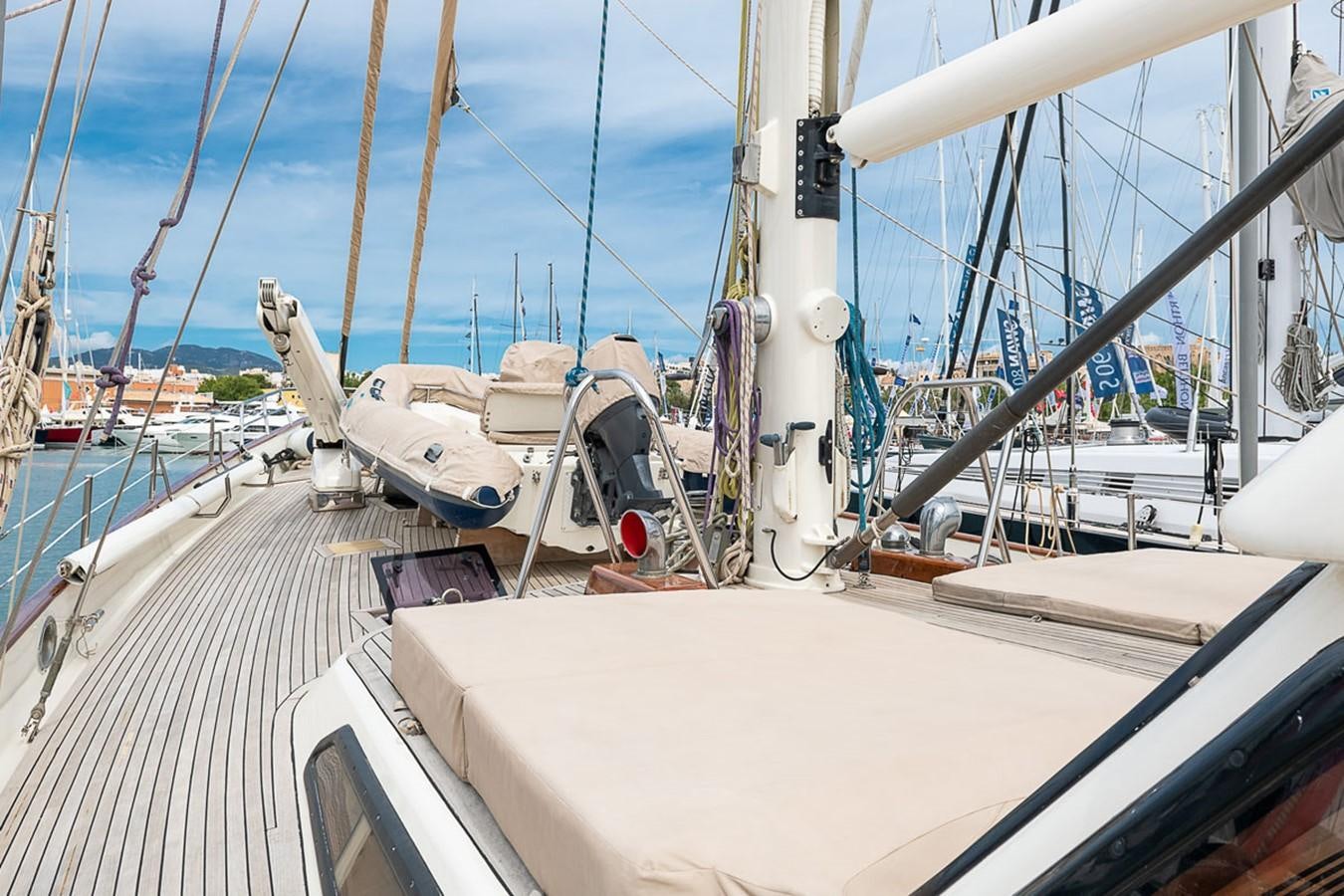 a deck with several boats aboard AURASTEL Yacht for Sale