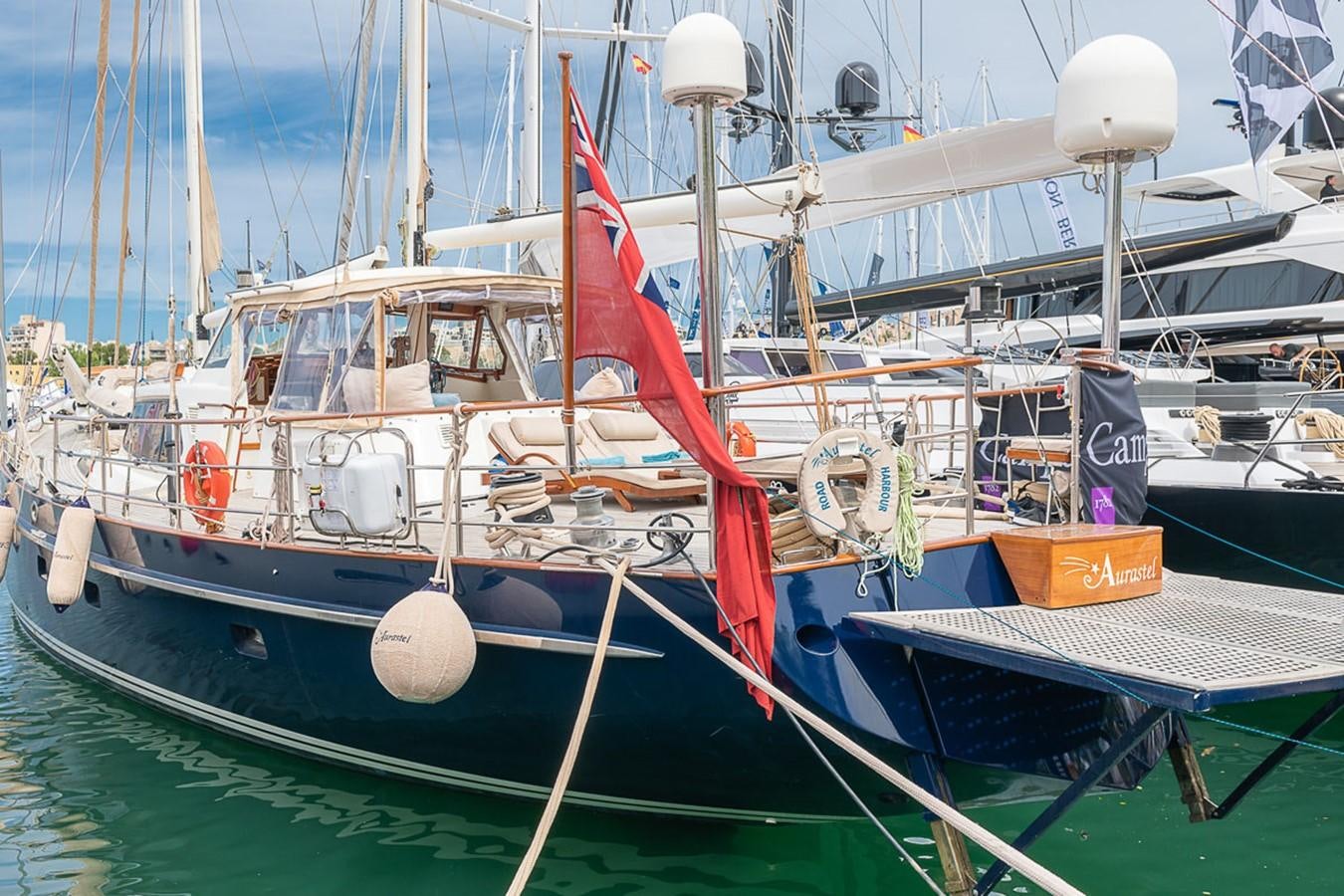 a boat in the water aboard AURASTEL Yacht for Sale