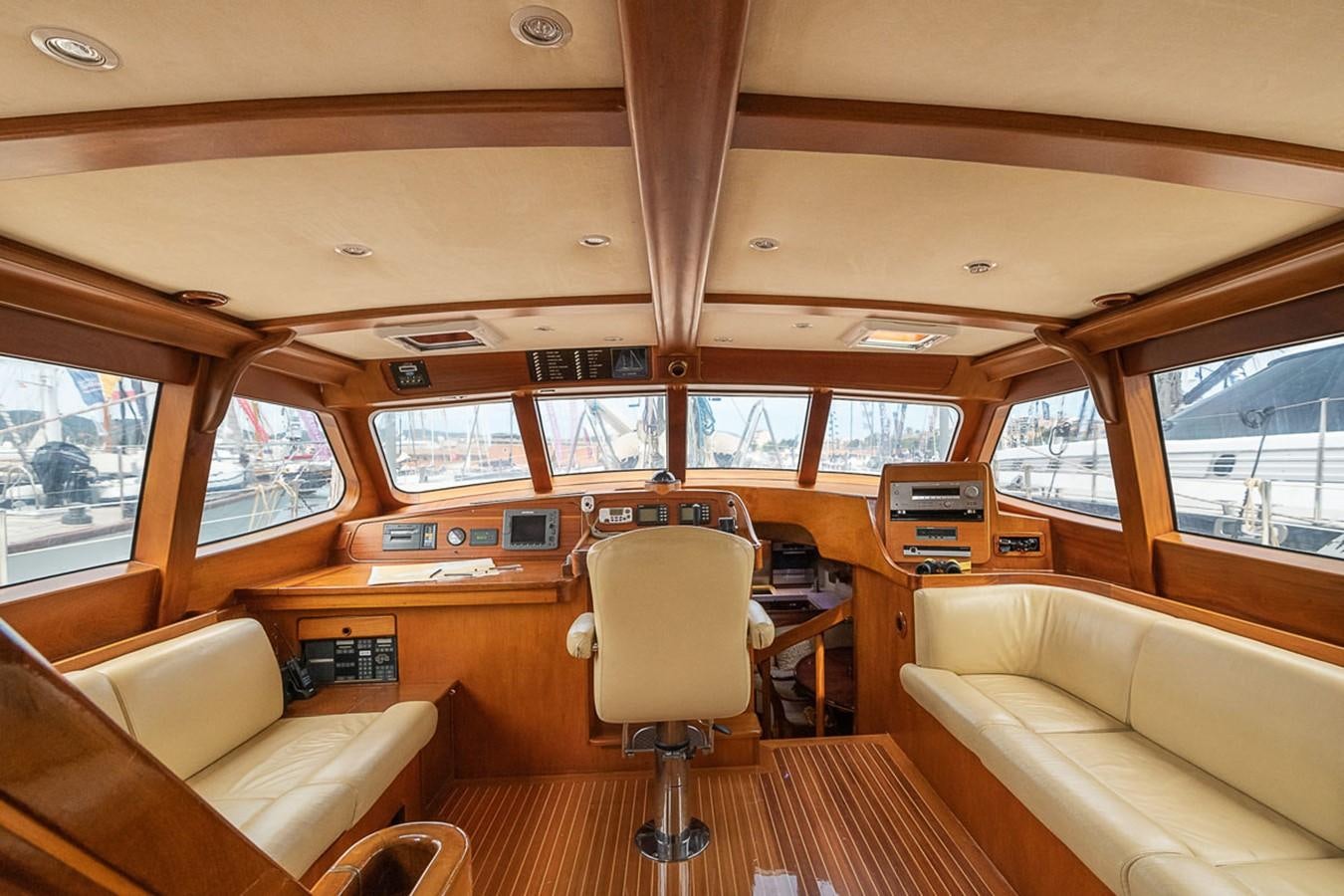 inside of a vehicle aboard AURASTEL Yacht for Sale