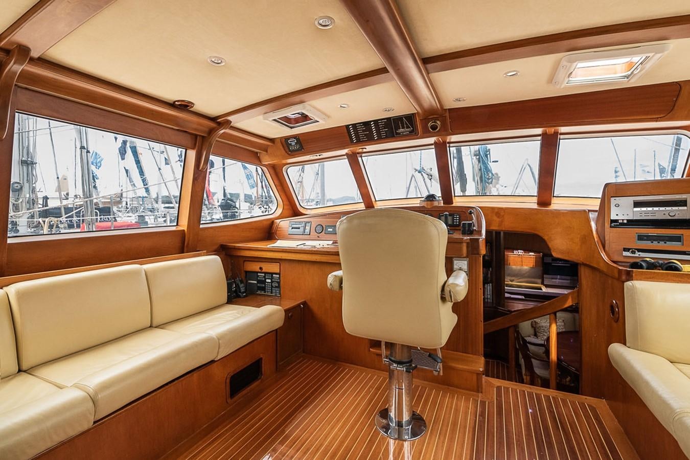 inside of a bus aboard AURASTEL Yacht for Sale