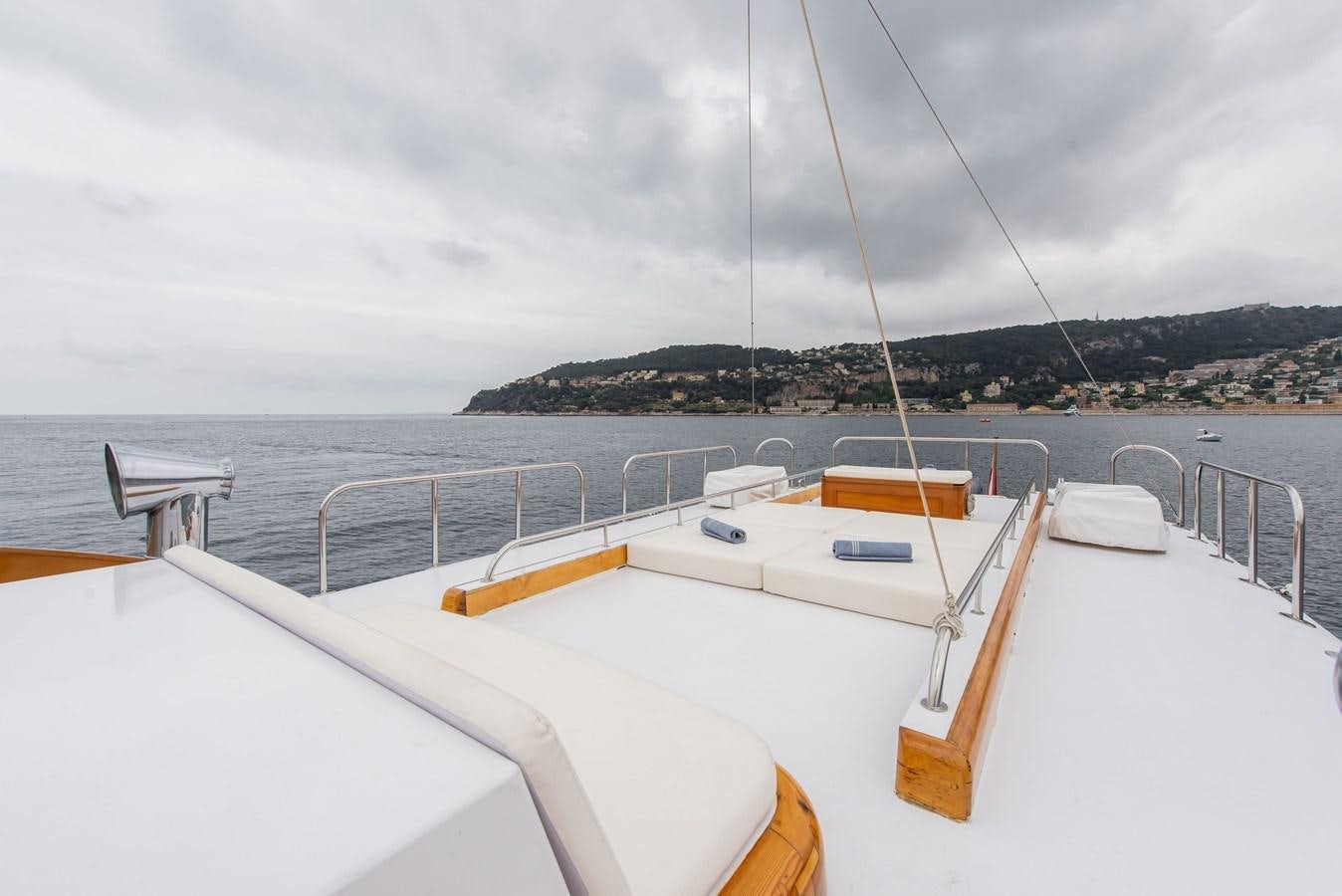 a boat on the water aboard SANS SOUCI Yacht for Sale