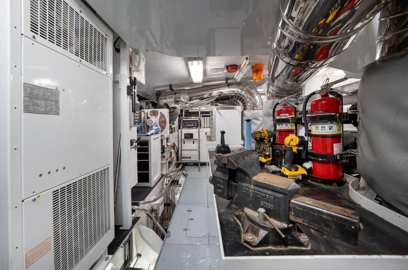 a room with machinery aboard VESPER Yacht for Sale