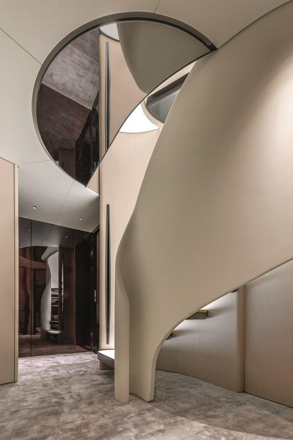 a large hallway with a large ceiling aboard AL GASSAR 2022 Yacht for Sale