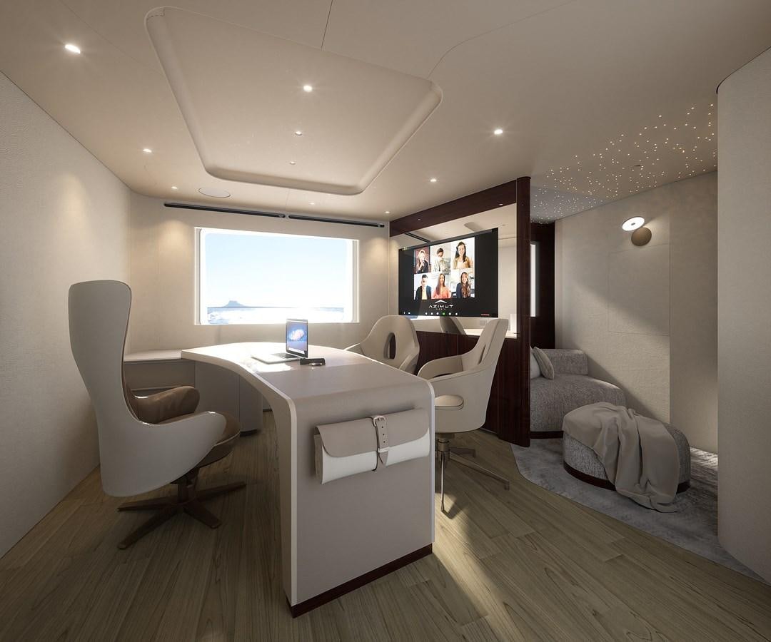 a room with a table and chairs aboard AL GASSAR 2022 Yacht for Sale