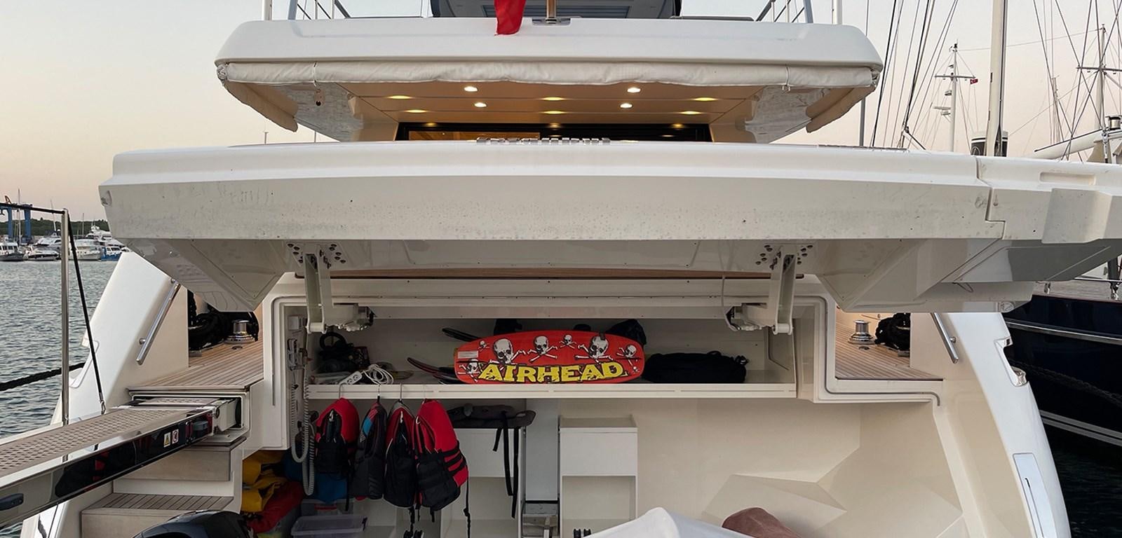 a boat with luggage on it aboard Y2 Yacht for Sale