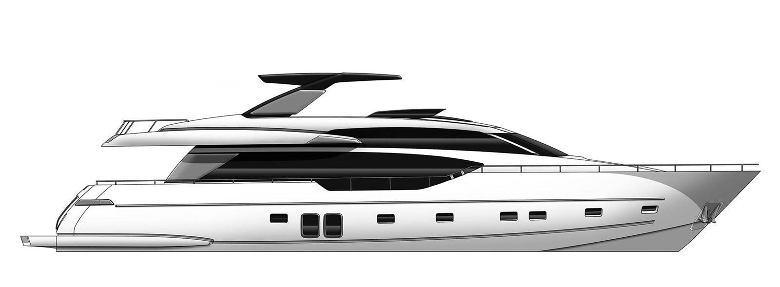 a black and white photo of a car aboard Y2 Yacht for Sale