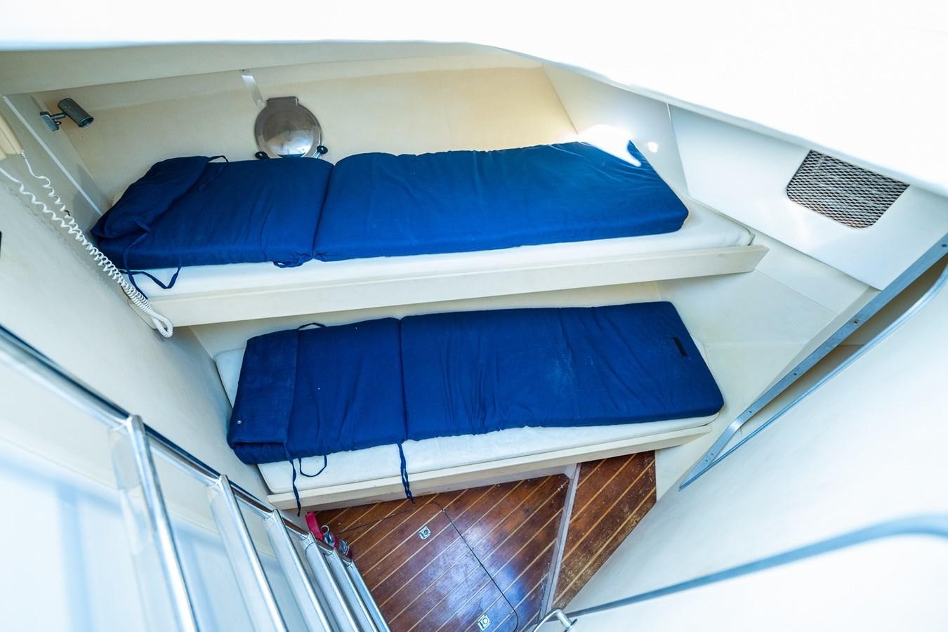 a couple of blue beds aboard ANGEL DEL MAR Yacht for Sale