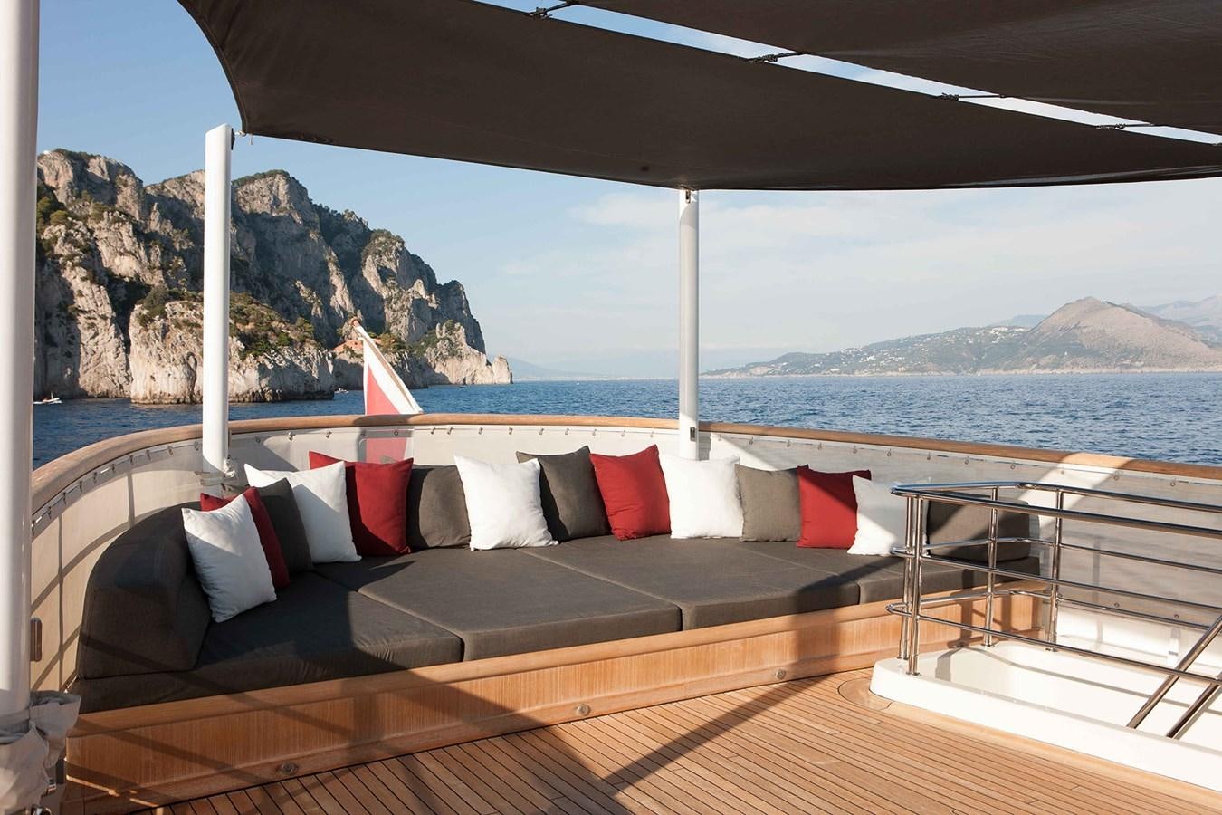 a large bed on a boat aboard ICE LADY Yacht for Sale