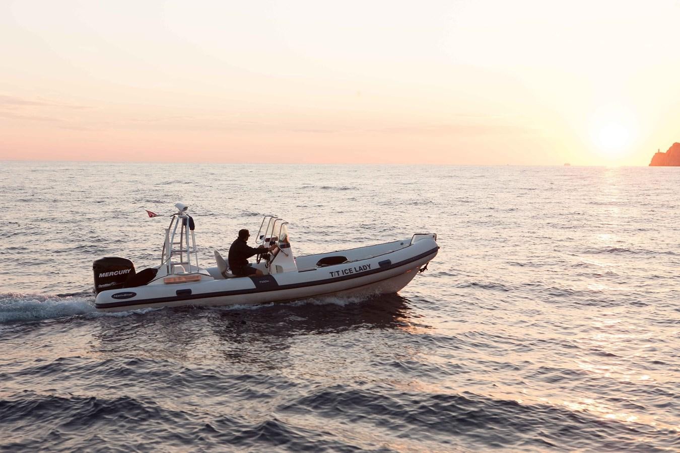 a boat in the water aboard ICE LADY Yacht for Sale