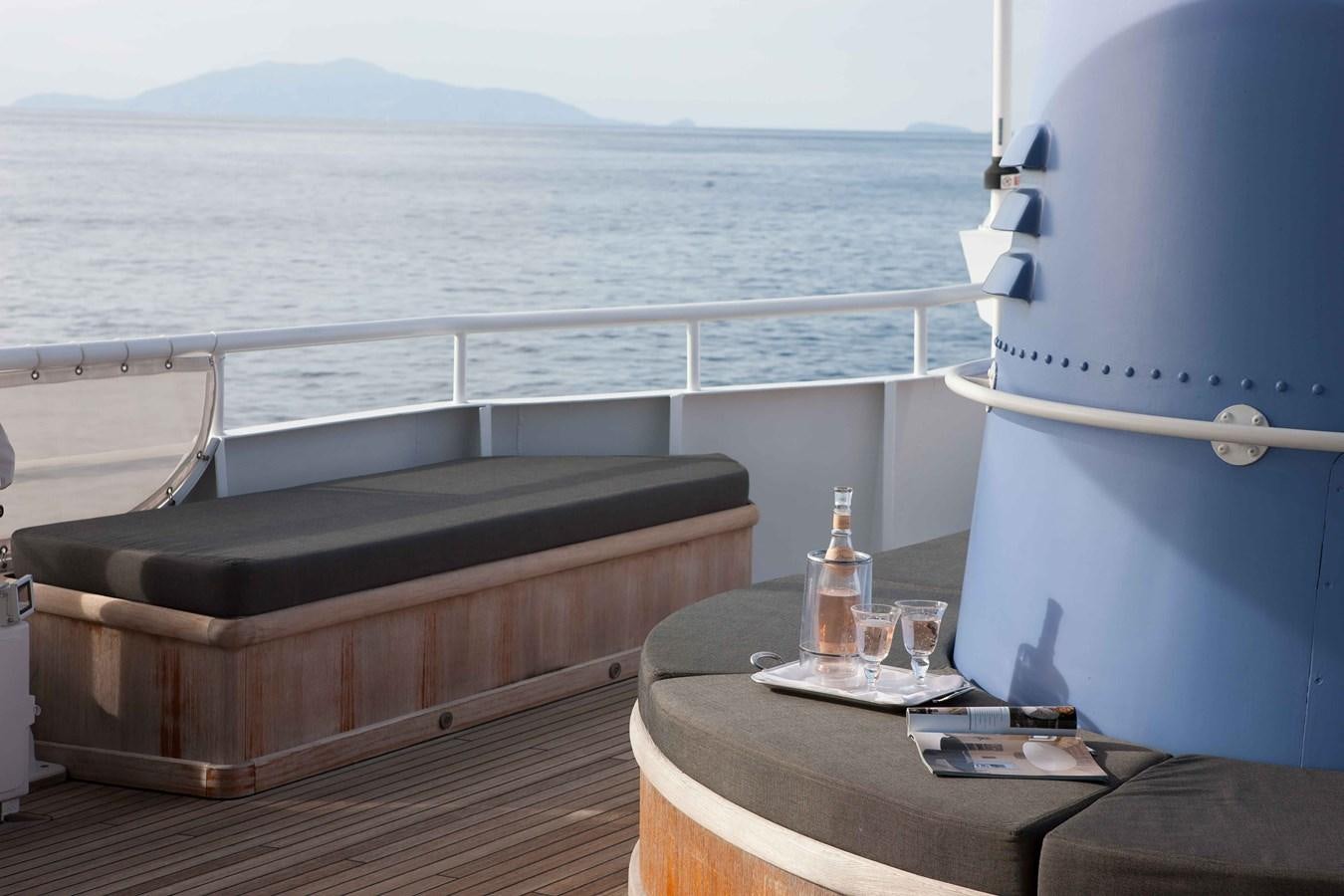 a table on a boat aboard ICE LADY Yacht for Sale