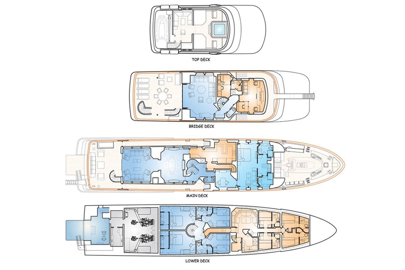 diagram, engineering drawing aboard FABULOUS CHARACTER Yacht for Sale
