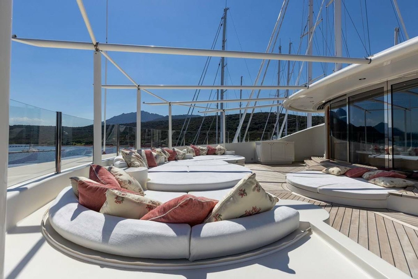 a group of food on a table aboard PURE Yacht for Sale