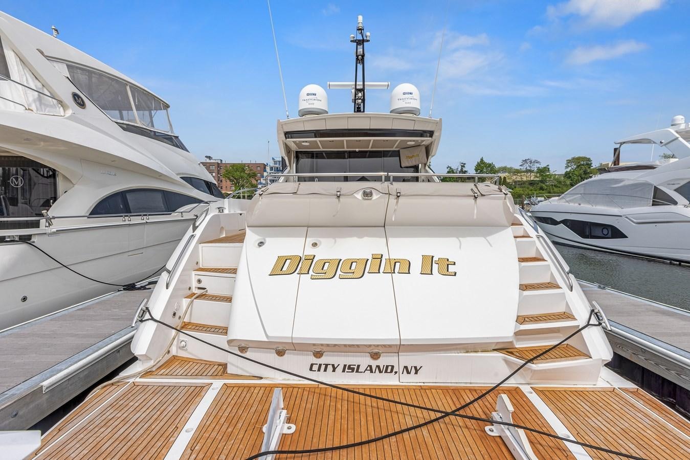 a group of boats are parked in a row aboard DIGGIN Yacht for Sale