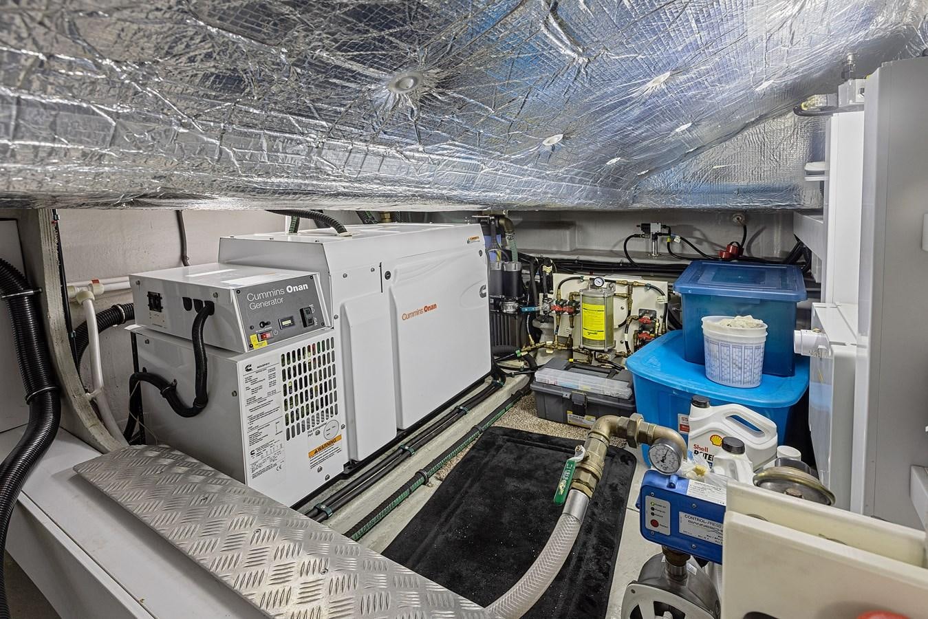 a room with machinery and pipes aboard DIGGIN Yacht for Sale