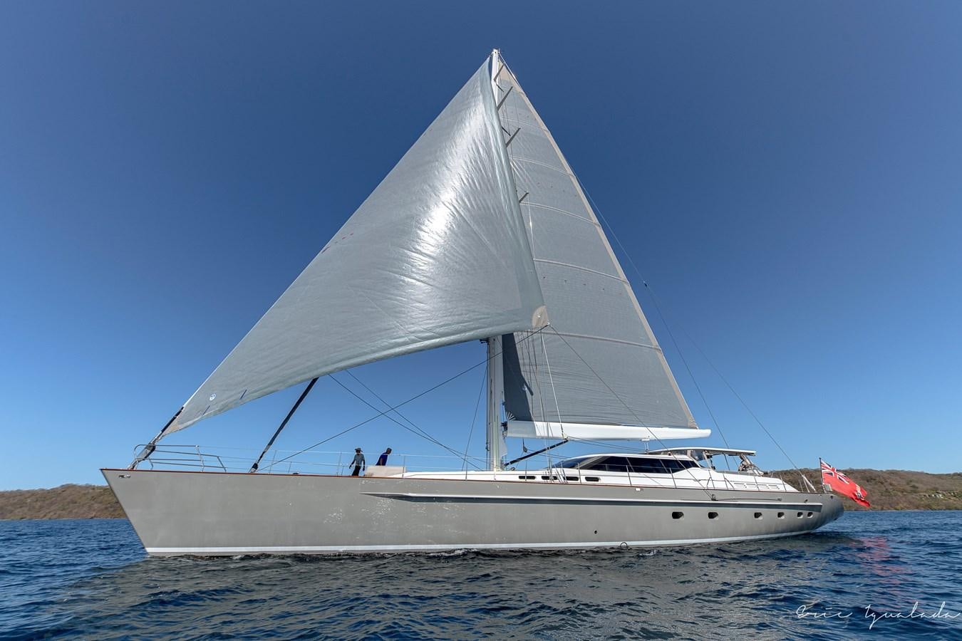 a white boat on the water aboard MY STAR Yacht for Sale