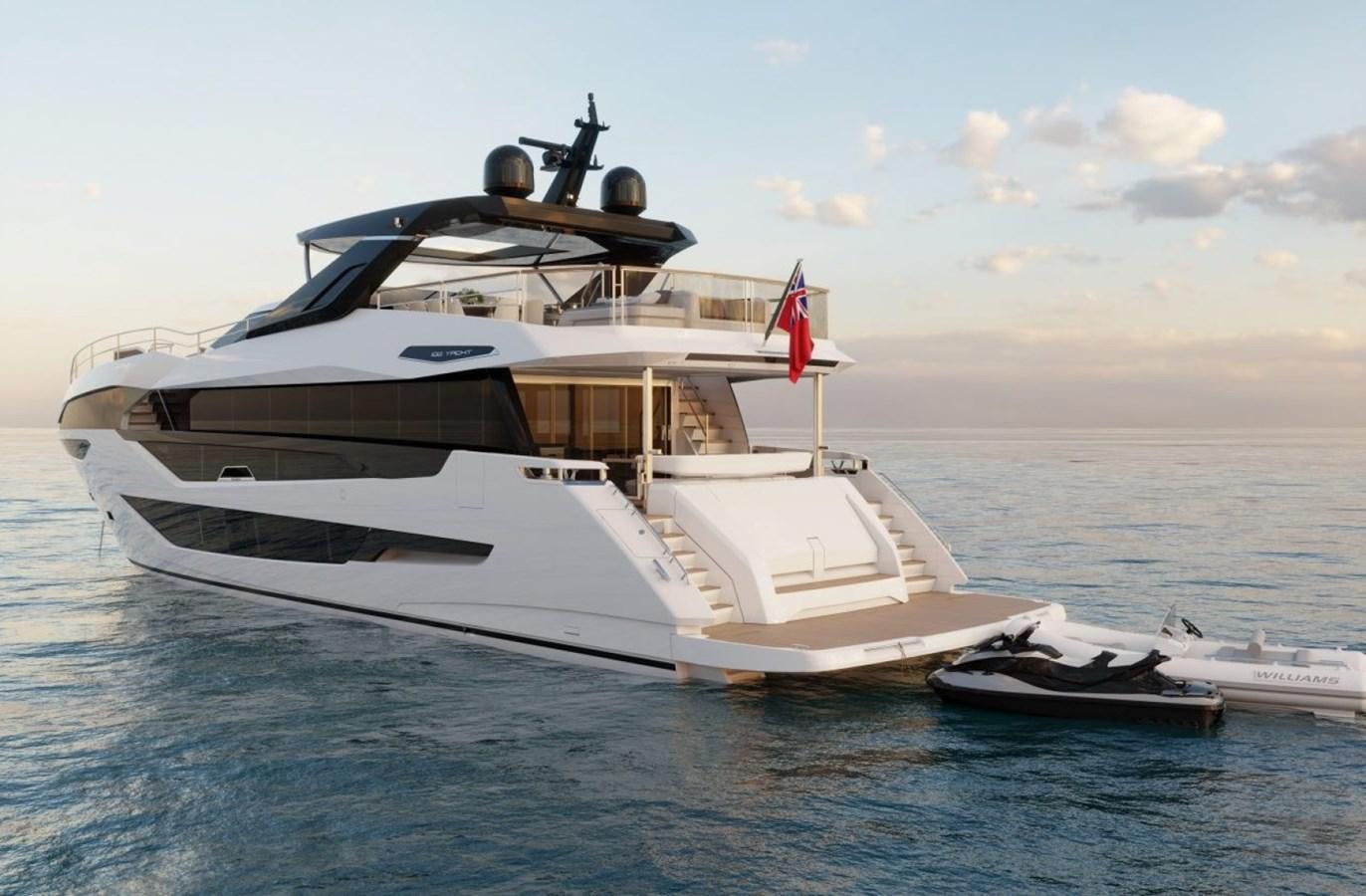 a large white boat in the water aboard SUNSEEKER 100 Yacht for Sale