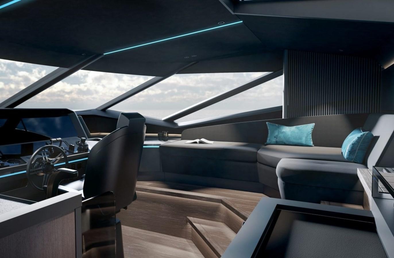 inside of a car aboard SUNSEEKER 100 Yacht for Sale