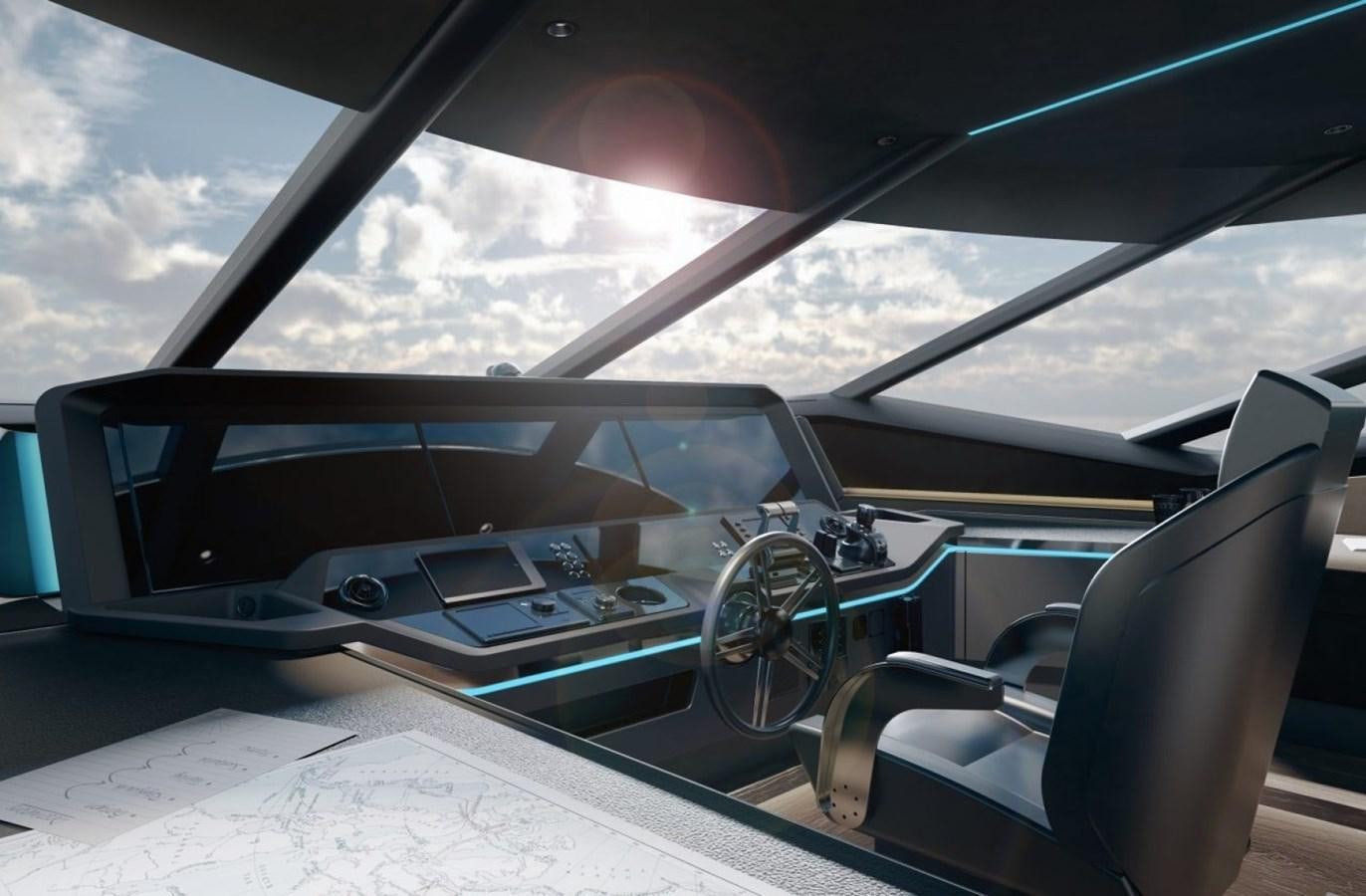 the inside of a car aboard SUNSEEKER 100 Yacht for Sale