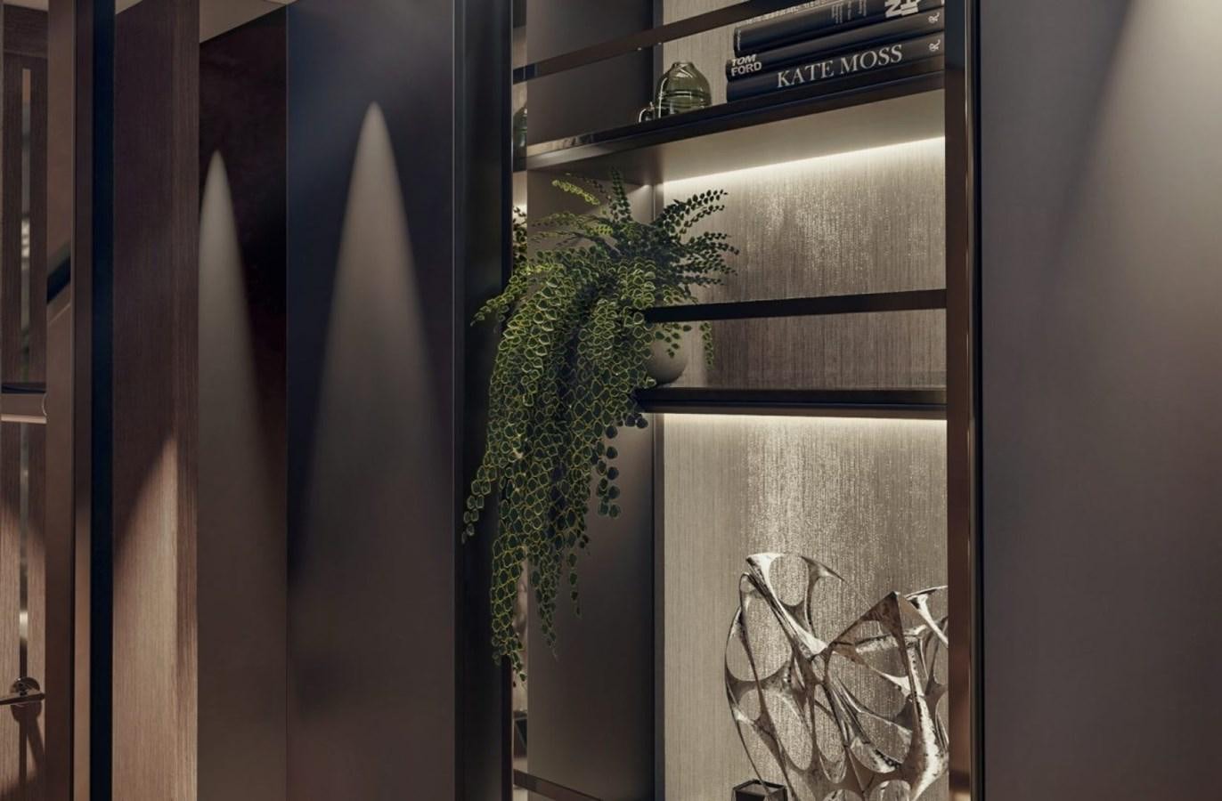 a plant in a closet aboard SUNSEEKER 100 Yacht for Sale