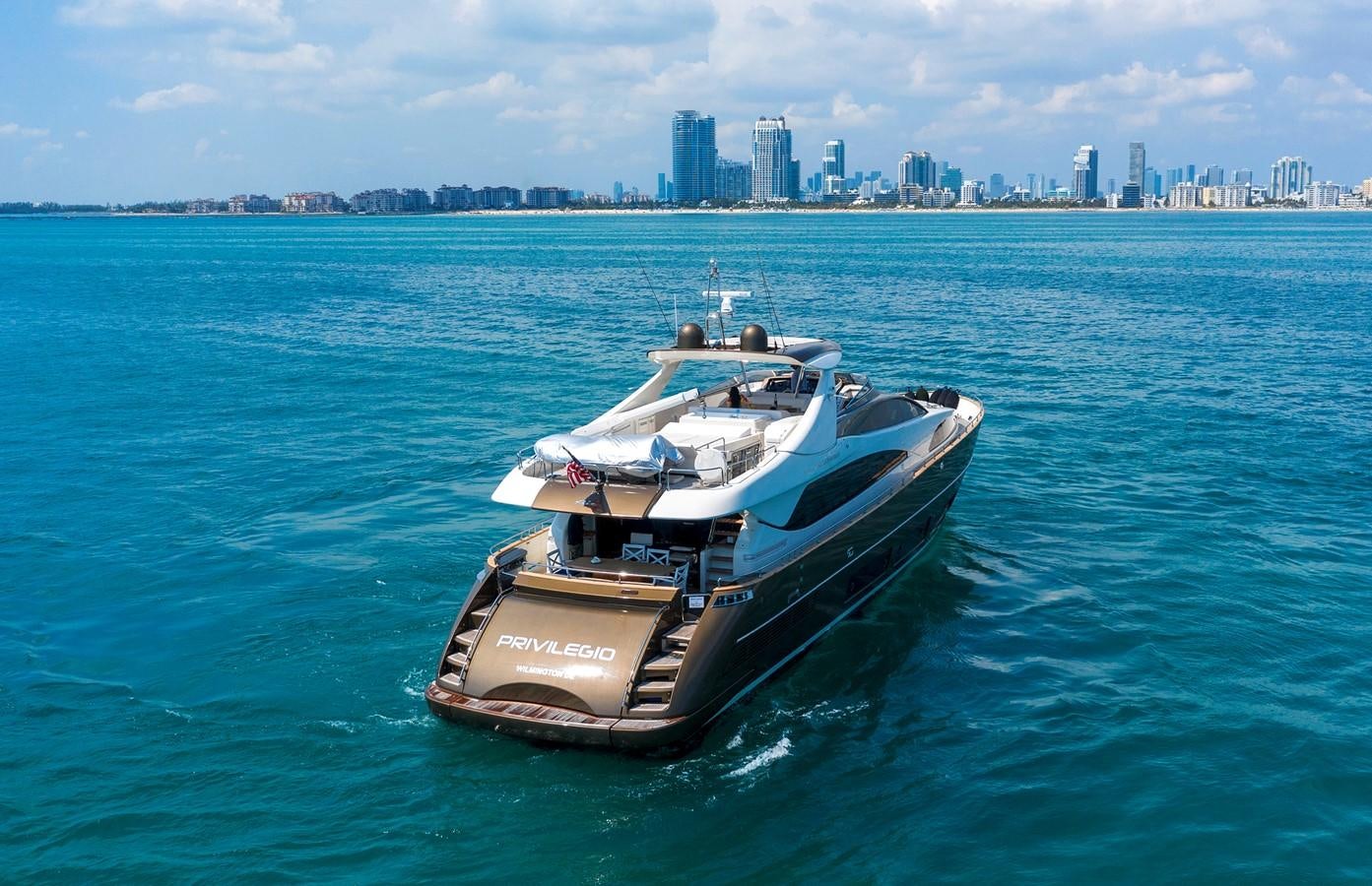 a boat on the water aboard PRIVILEGIO Yacht for Sale