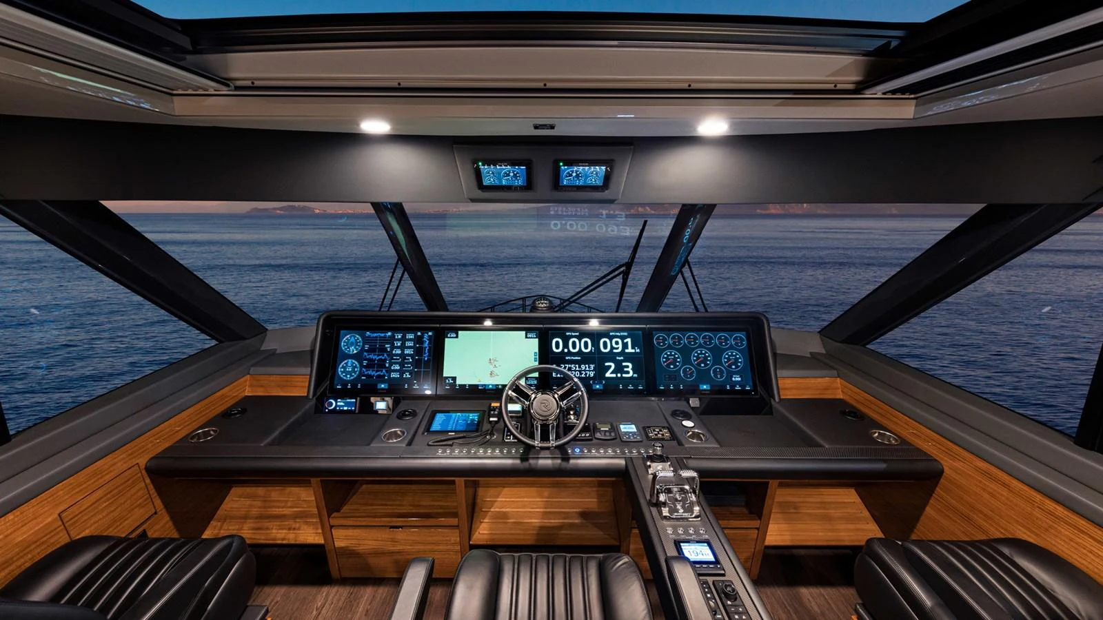 the cockpit of a plane aboard 78 MOTOR YACHT ENCLOSED Yacht for Sale