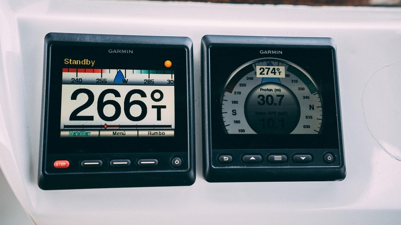 a close-up of a digital device aboard LUCKY BEAR Yacht for Sale