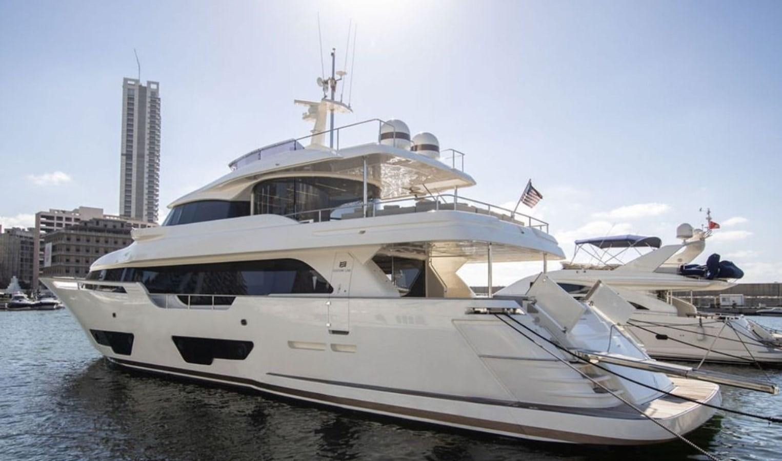 a boat docked in a harbor aboard D'VINCI Yacht for Sale