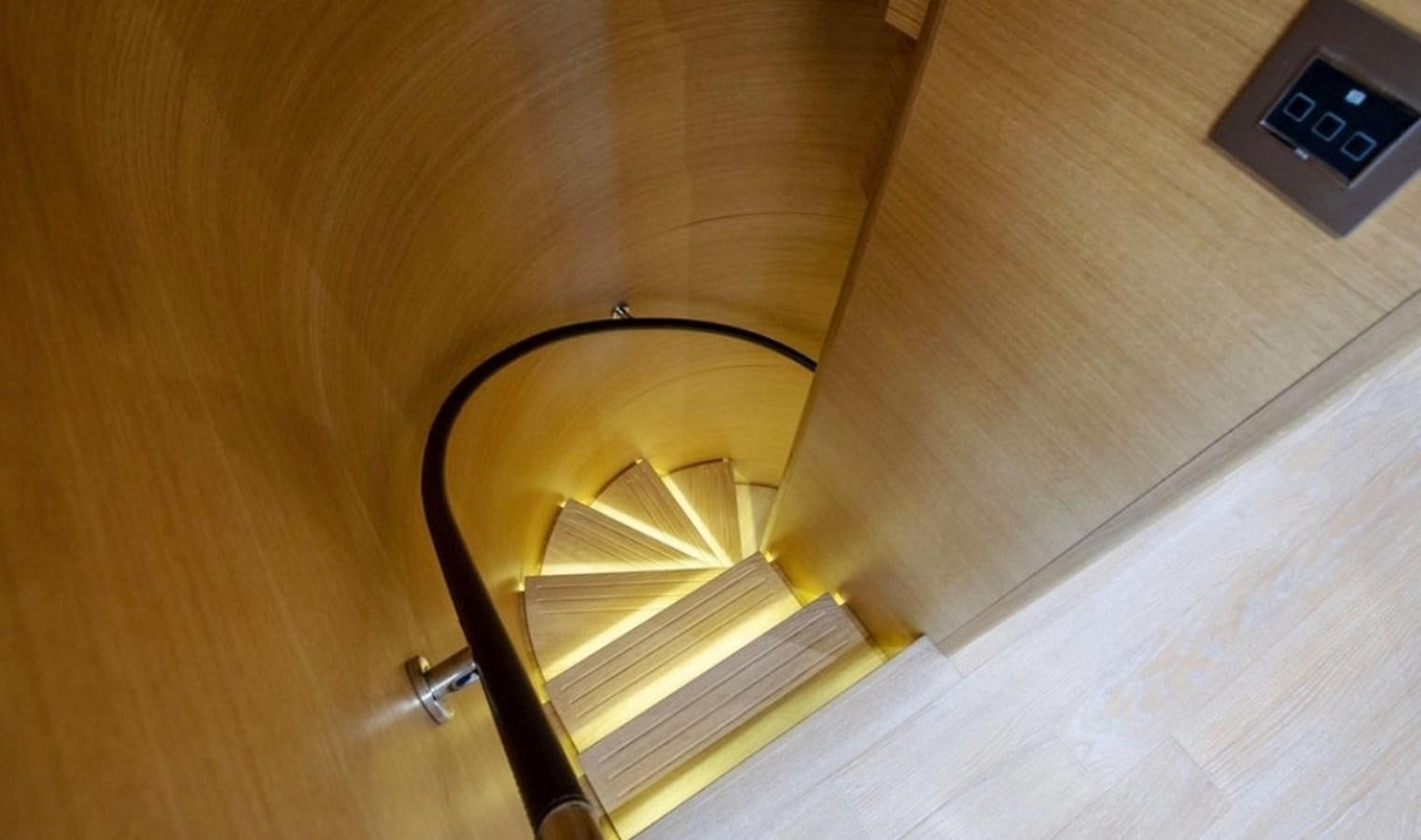 a pair of glasses on a table aboard D'VINCI Yacht for Sale