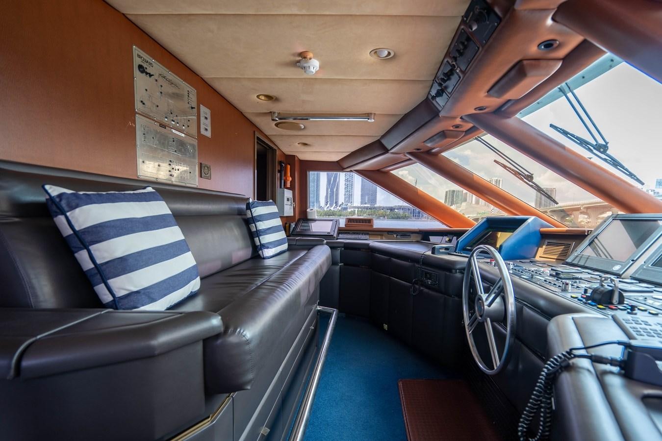 inside of a car aboard QUANTUM Yacht for Sale
