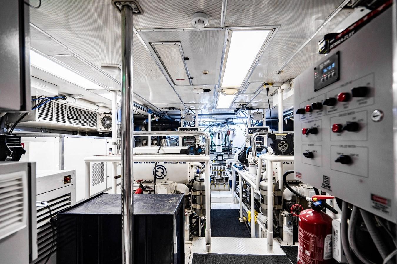 a room with machinery aboard QUANTUM Yacht for Sale