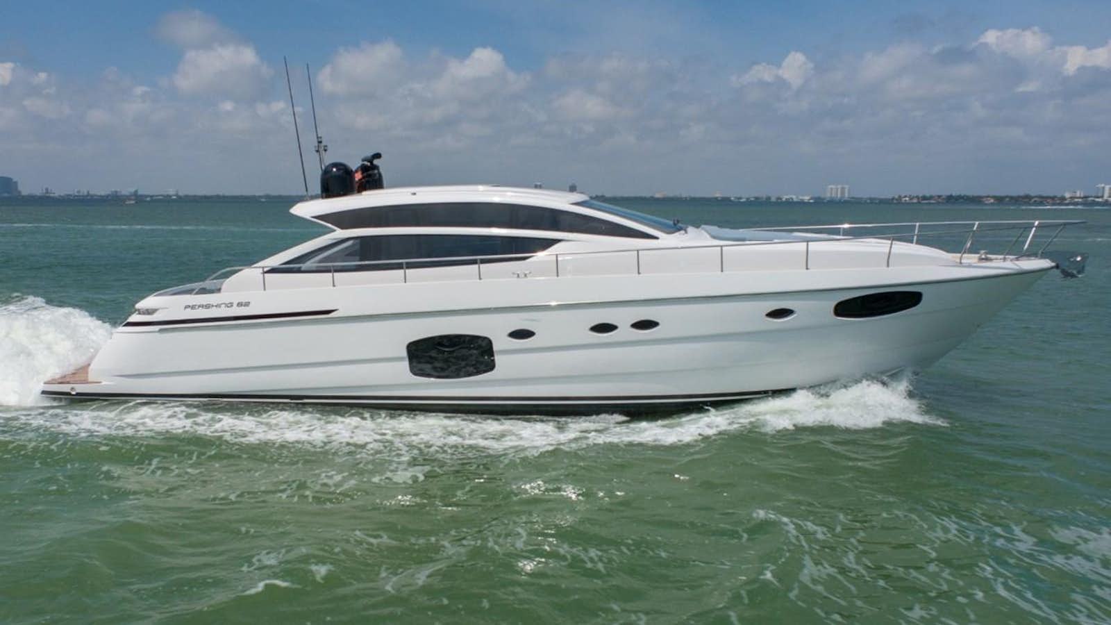 a white boat in the water aboard SEA SUITE Yacht for Sale
