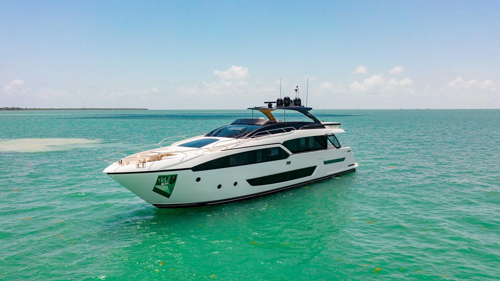 a white boat in the water aboard KIYOMIZU Yacht for Sale